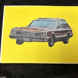 Vintage Car Illustration Greeting Card